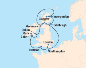 Celtic Kingdoms Cruise Map