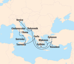 Mediterranean Pathways Cruise Map