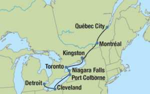 St. Lawrence Seaway & French Canada Cruise Map