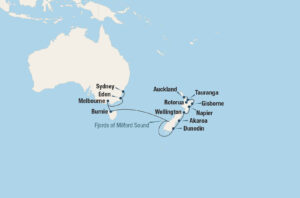 Tasman Sea Traveler Cruise Map