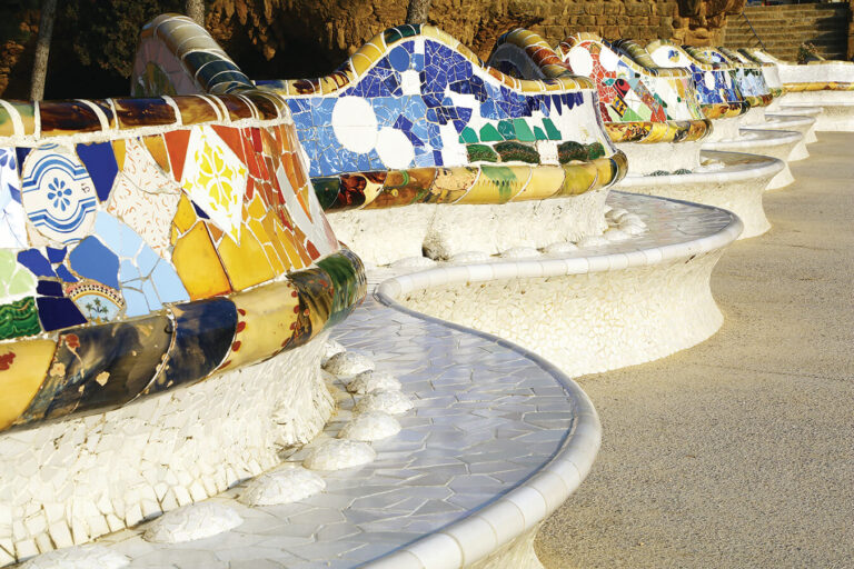 Benches in Park Guell of Barcelona, Spain - Go Next